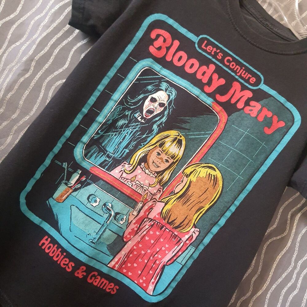 Creepy Co Let's Conjure Bloody Mary T-Shirt Size Small Black Halloween Horror